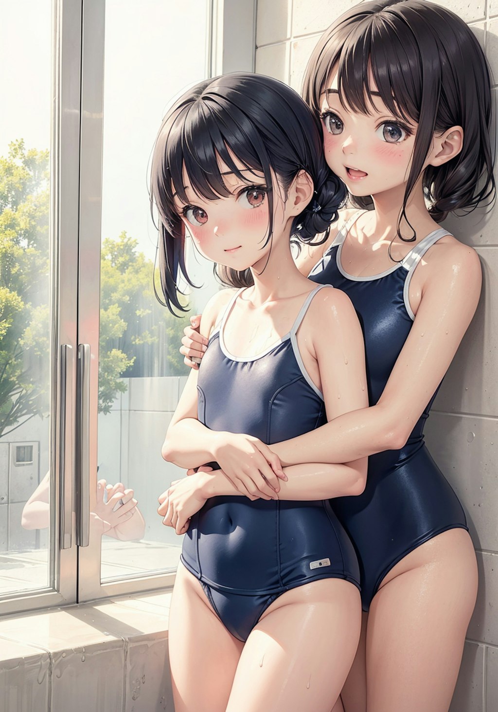 百合とスク水