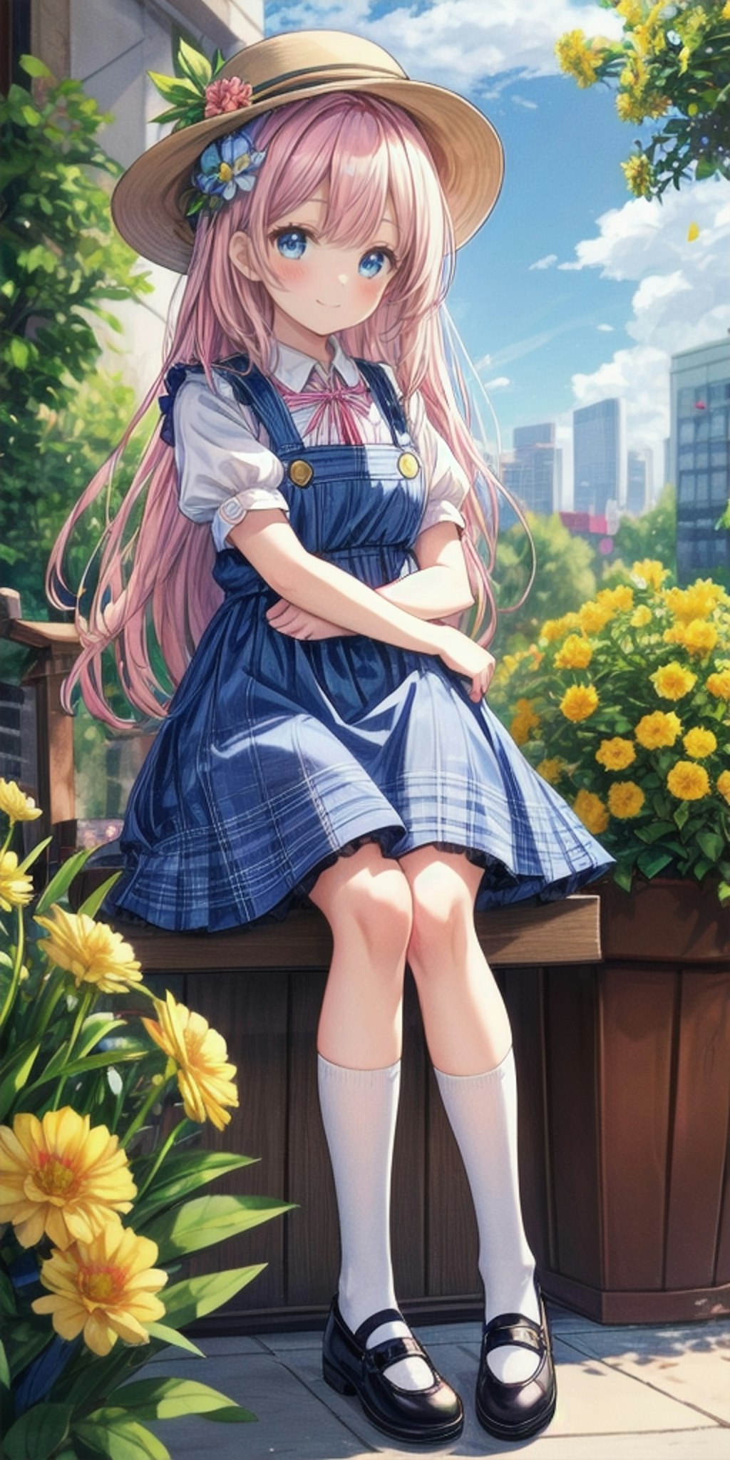 お花と女の子 a girl with flowers