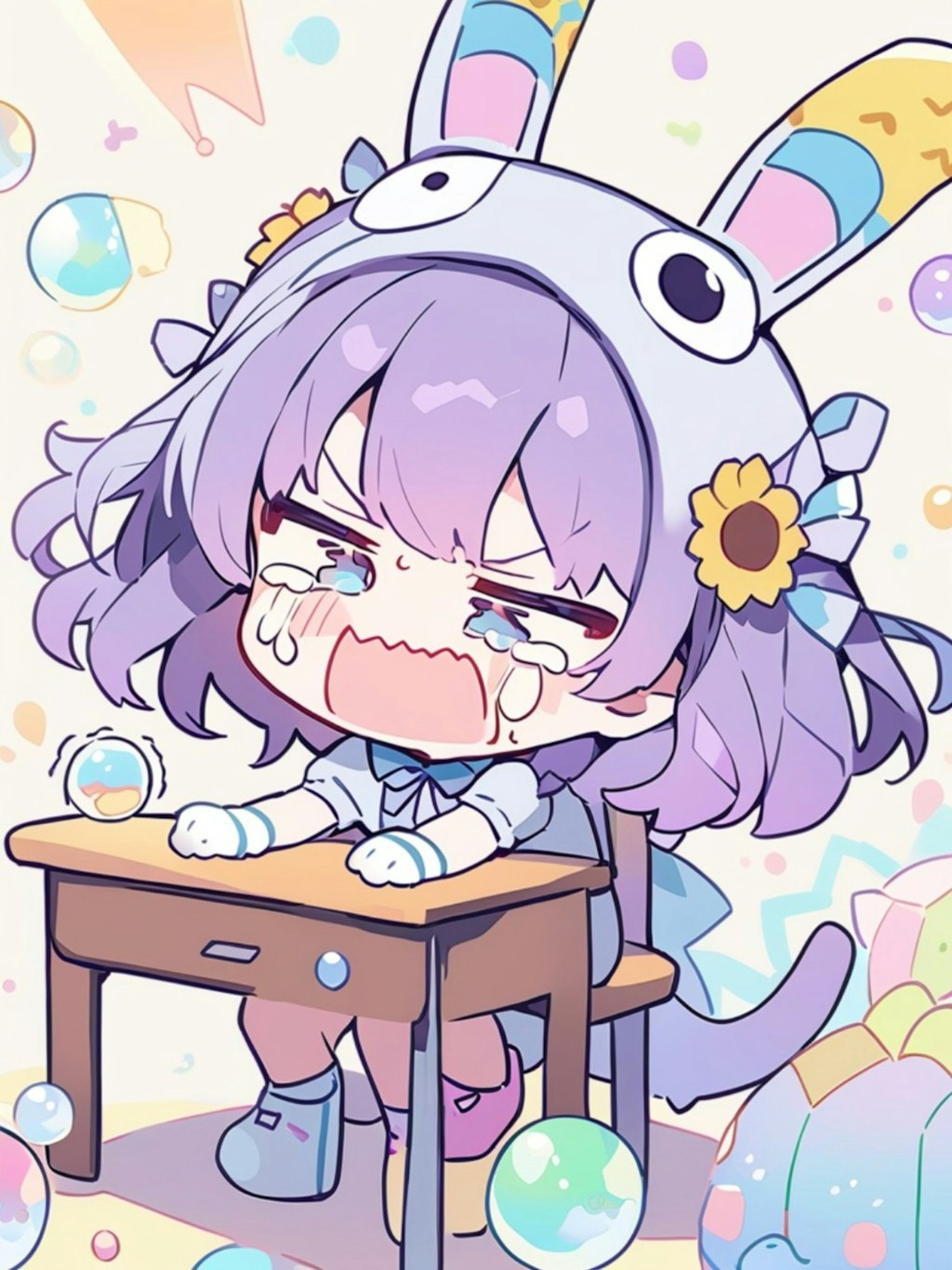 泣く紫髪ちゃん