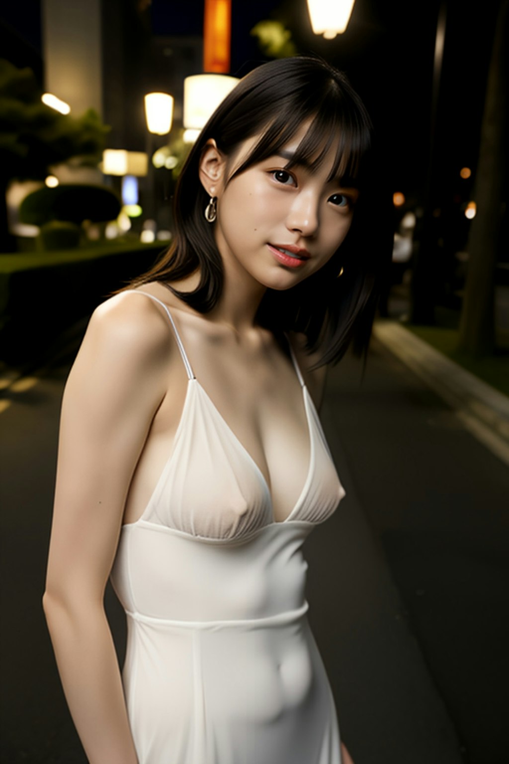 都会の夜の女性