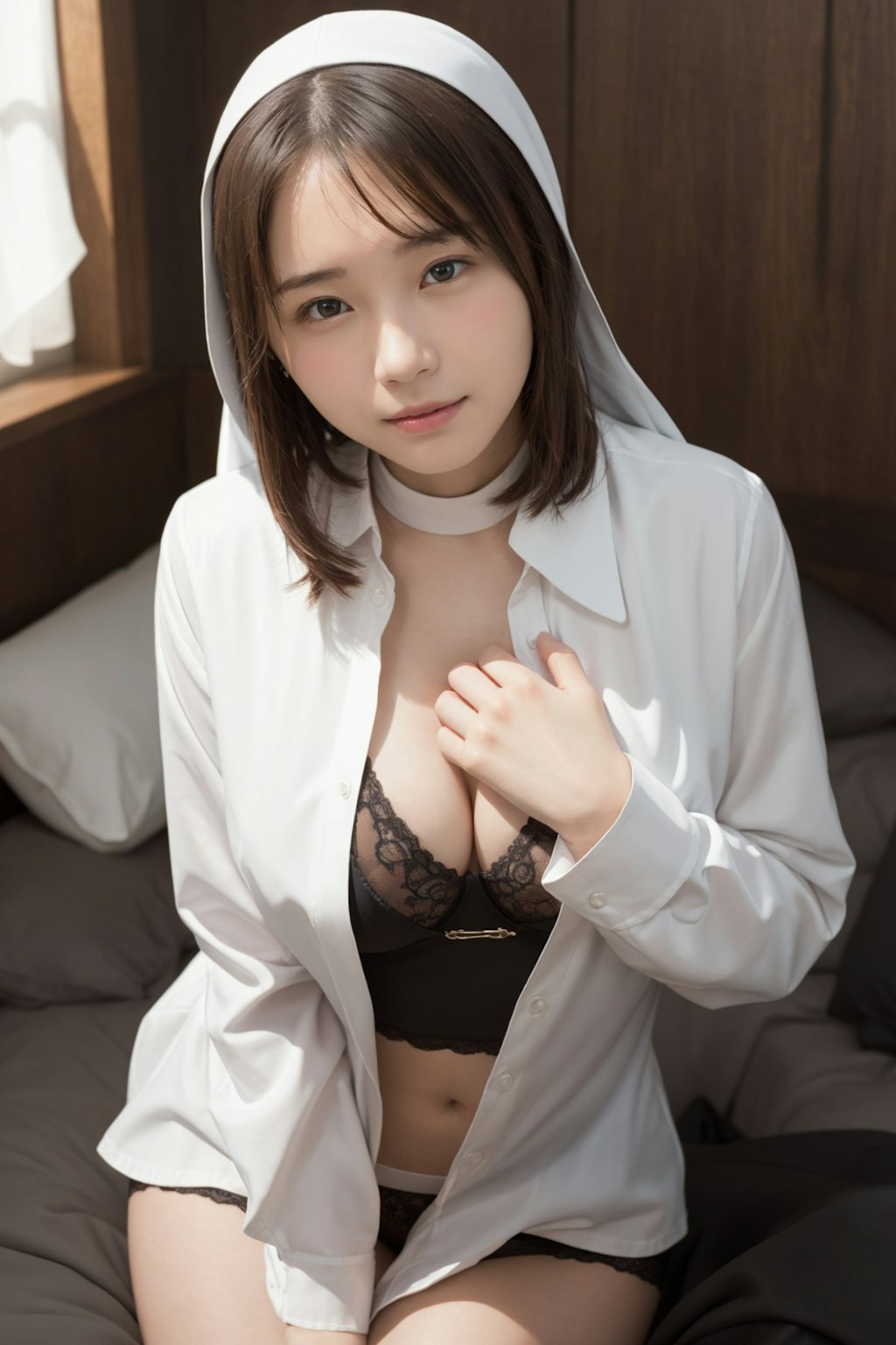 修道女のコスプレをした女性 4