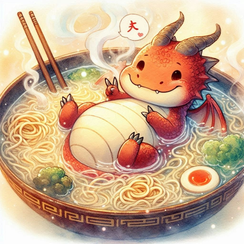 ぽっちゃりドラゴンのラーメンプール