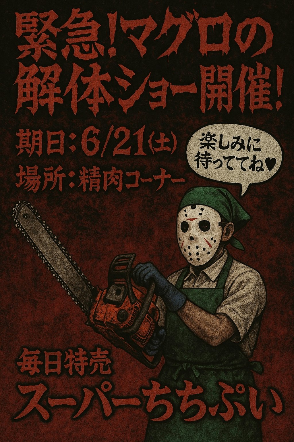 マグロ解体ショーのチラシ