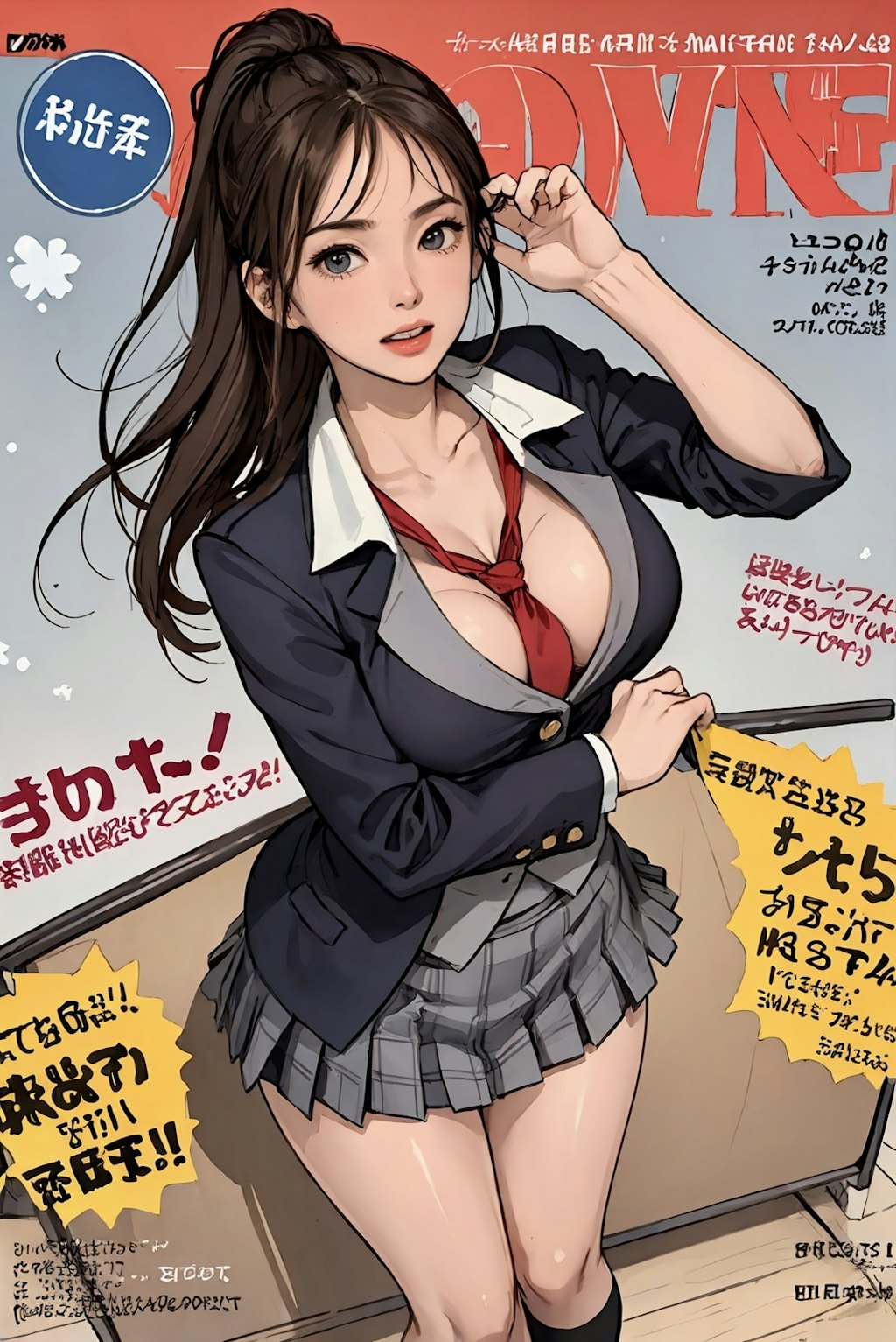 ブレザー爆乳隊／別世界の雑誌の表紙