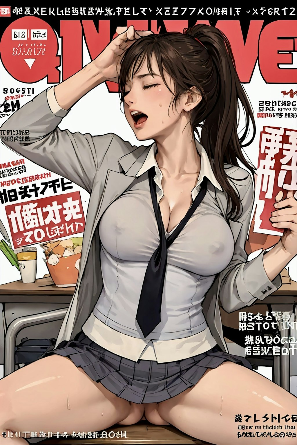 ブレザー爆乳隊／別世界の雑誌の表紙