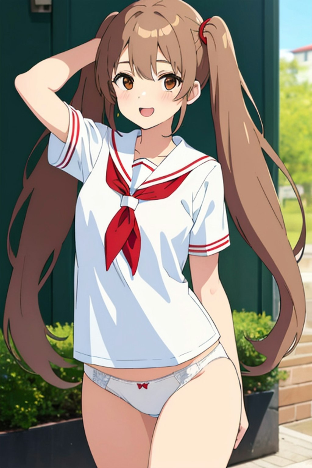 Serafuku twintails girl