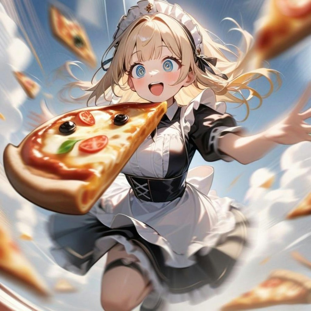 トラパーの波に乗り過ぎた系おピッツァメイドちゃん🍕🍕