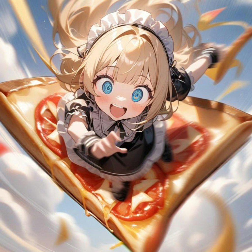 トラパーの波に乗り過ぎた系おピッツァメイドちゃん🍕🍕