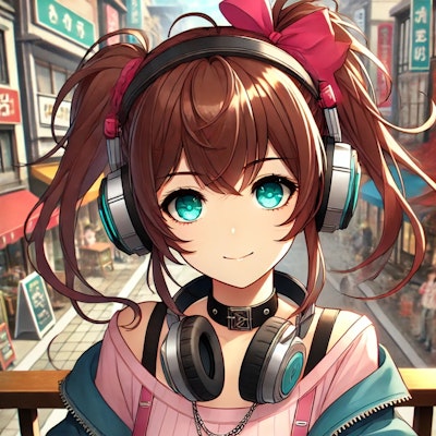 Square headphones around the neck