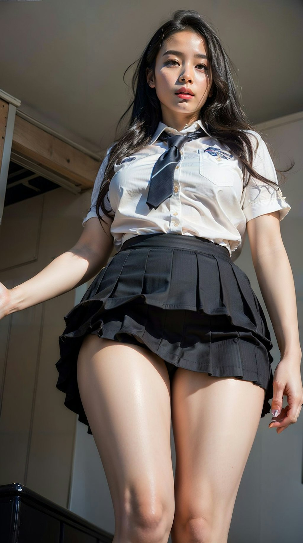 制服 jk 女子高生 可愛い 太もも 脚フェチ 生脚 ミニスカ