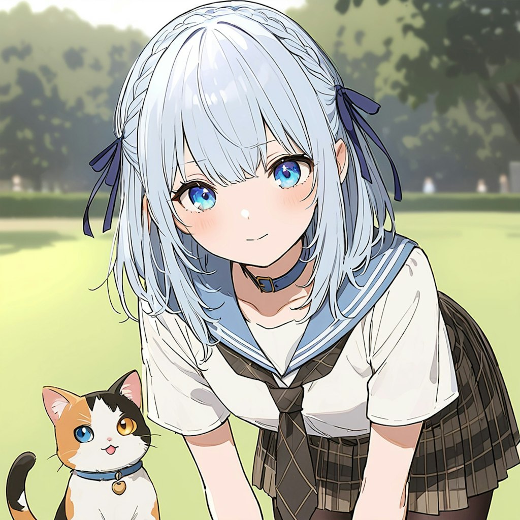 セーラー服の少女と猫３