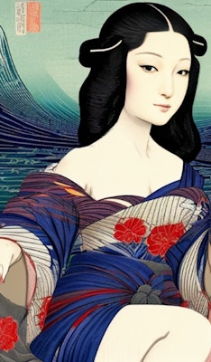 昔の日本の画家が描いたモナリザ