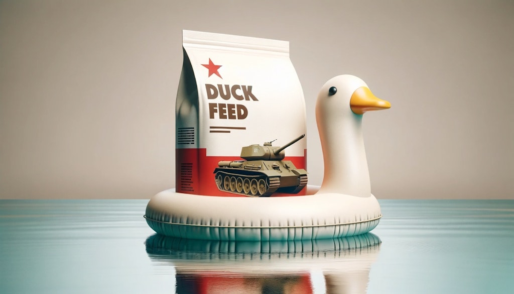 Bird feed ad but with a tank on the cover