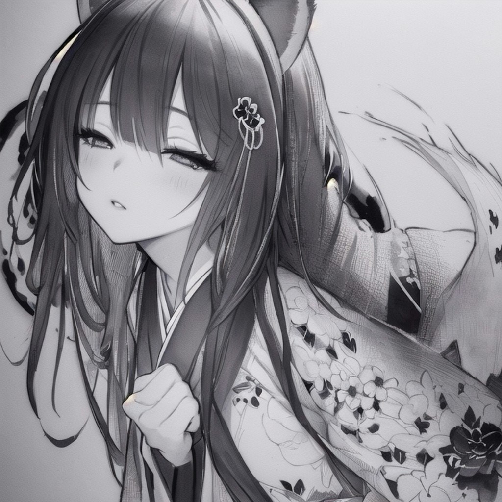 水墨画狸娘
