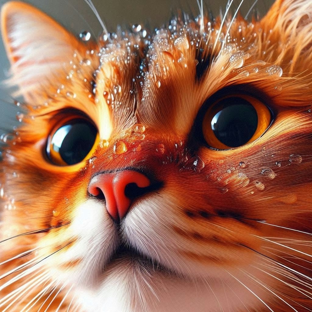 汗を出す猫