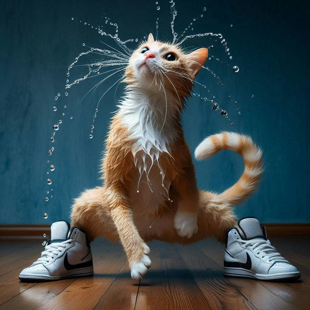 汗を出す猫