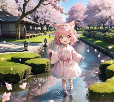 桜の庭園
