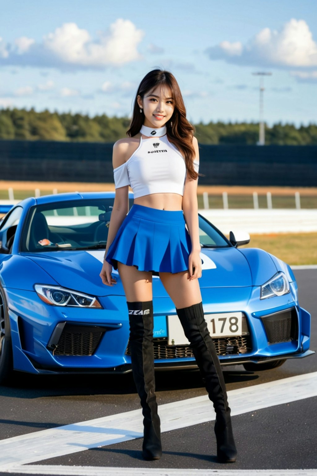 美女と車