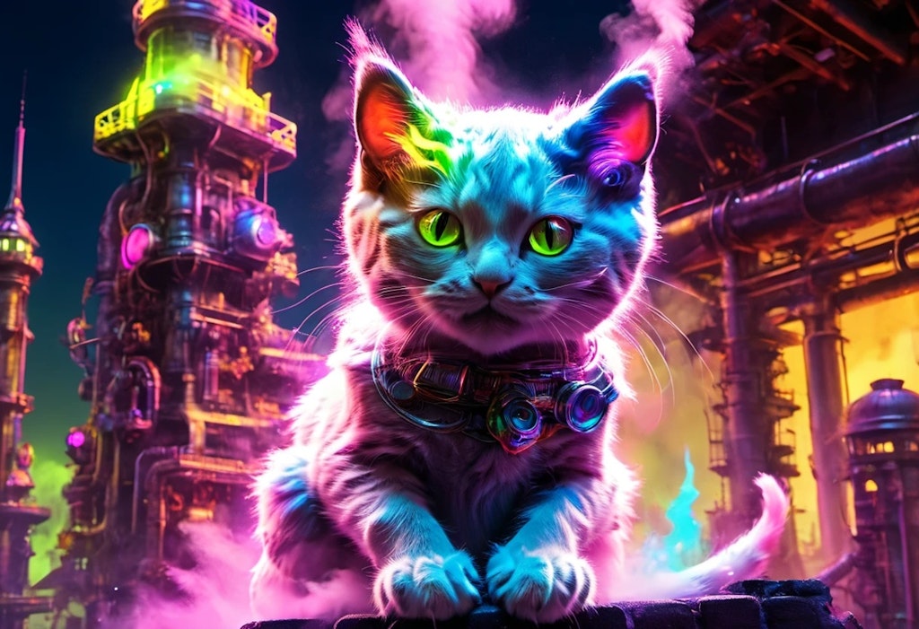 Neon cat