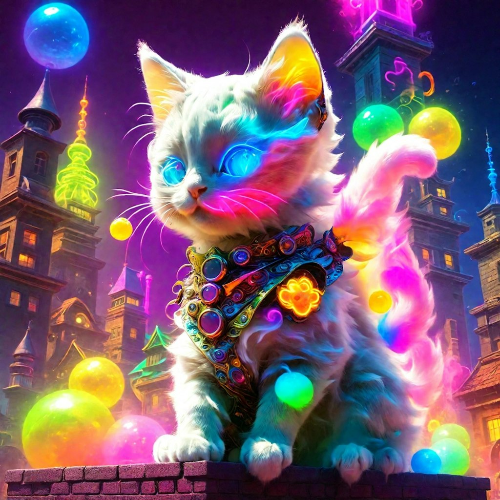 Neon cat