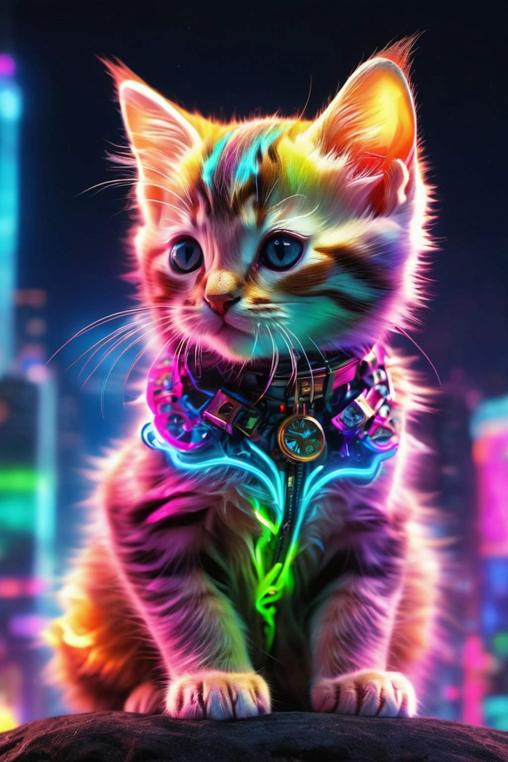 Neon cat