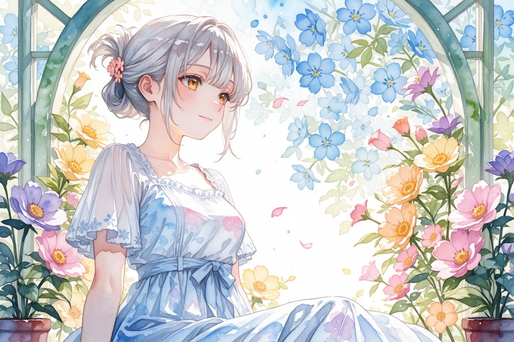 看板娘　flowers