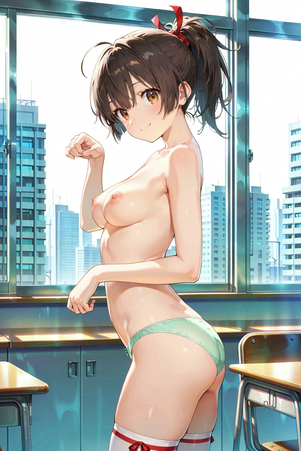教室でぱんつ姿の撮影会 Y619