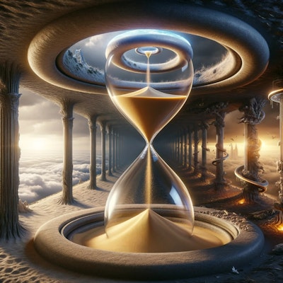 Dual Realms: The Endless Cycle of the Hourglass