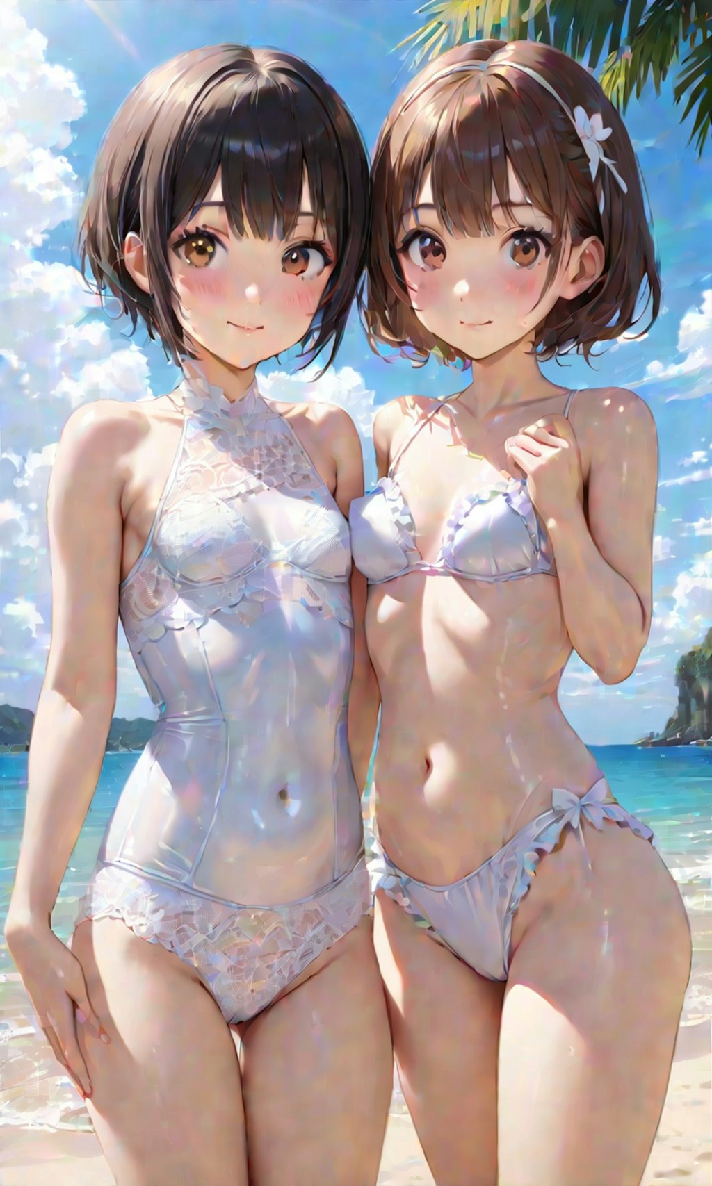 水着と女子高校生と