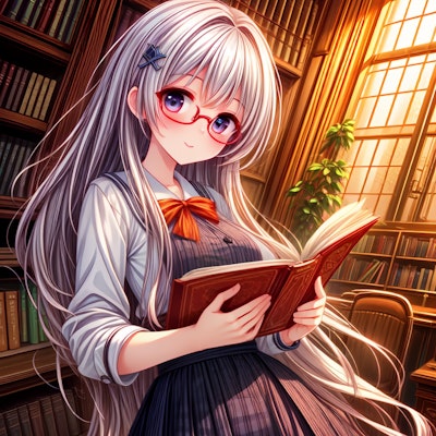 滑り込み図書館眼鏡っ娘(LimeREmix_MOJITO)