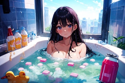 夏でもお風呂に入るのは健康にいいんだよー？