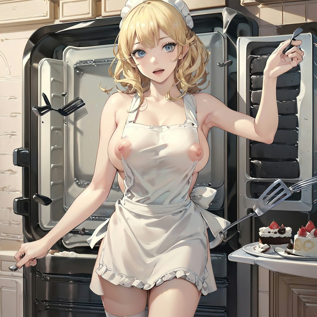 透けエプロン，see-through apron