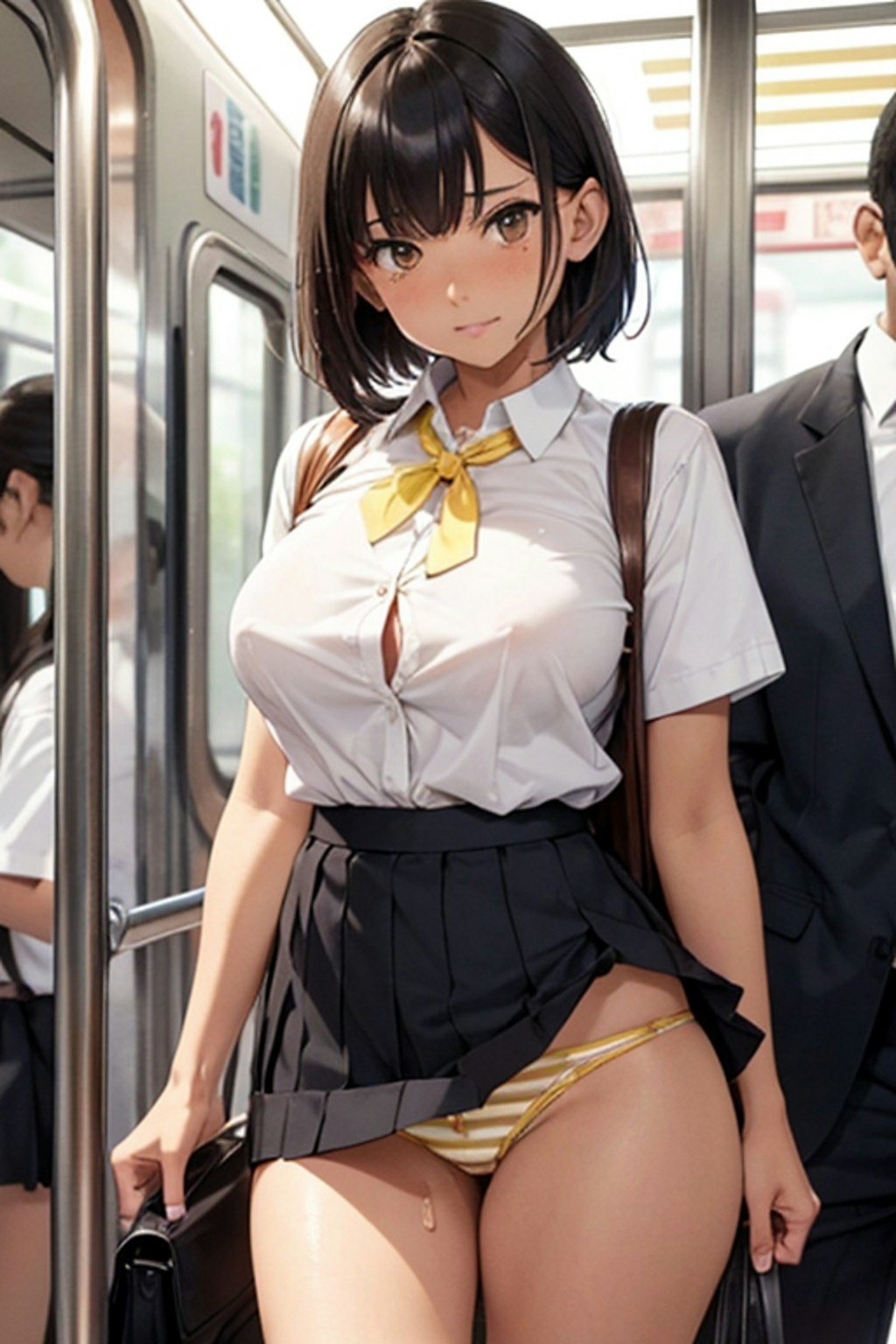 通学途中にみかける爆乳