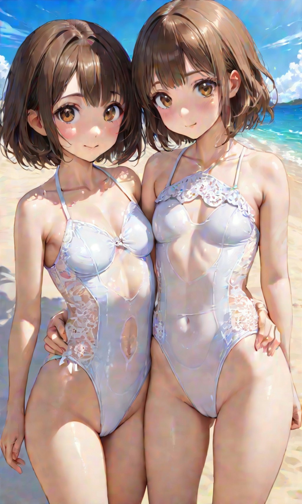 水着と女子高校生と