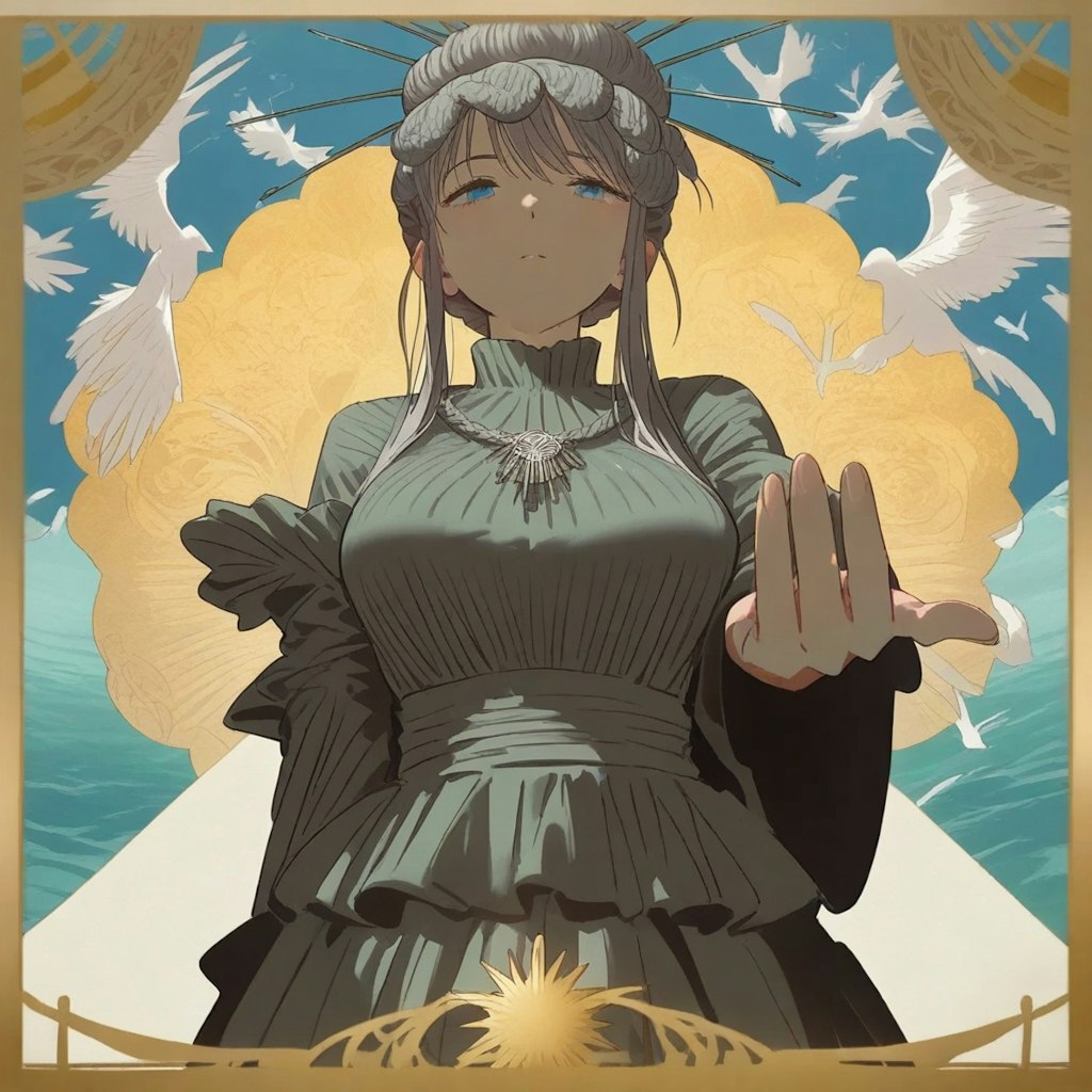 手を差し出す女神