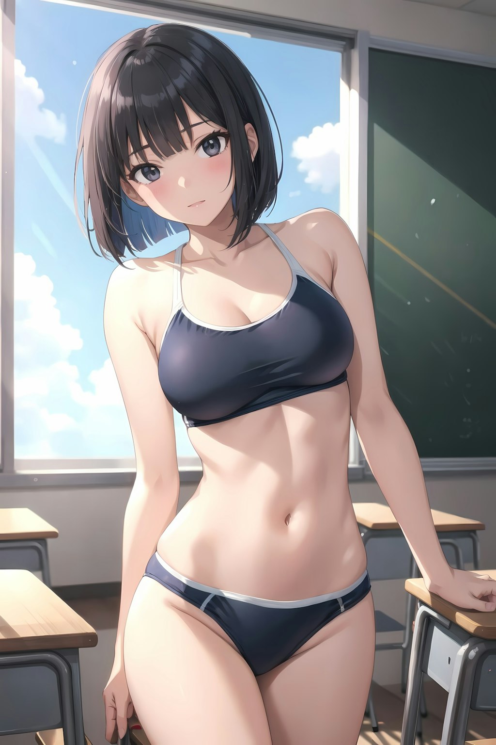 水着の人（教室）
