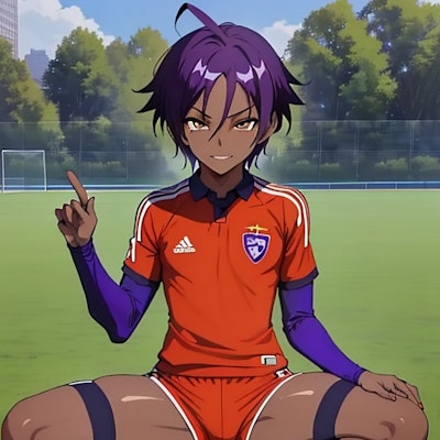 サッカー少年　【紫】