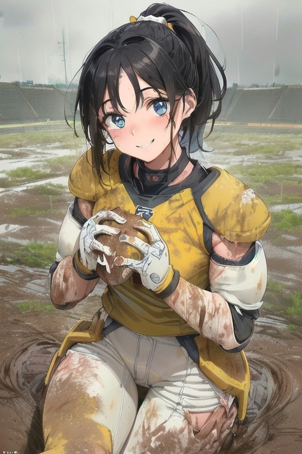 🏈泥まみれの女子アメフト 65