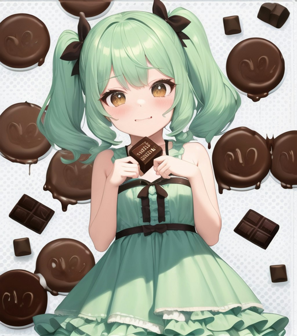 チョコミント娘、味見するね