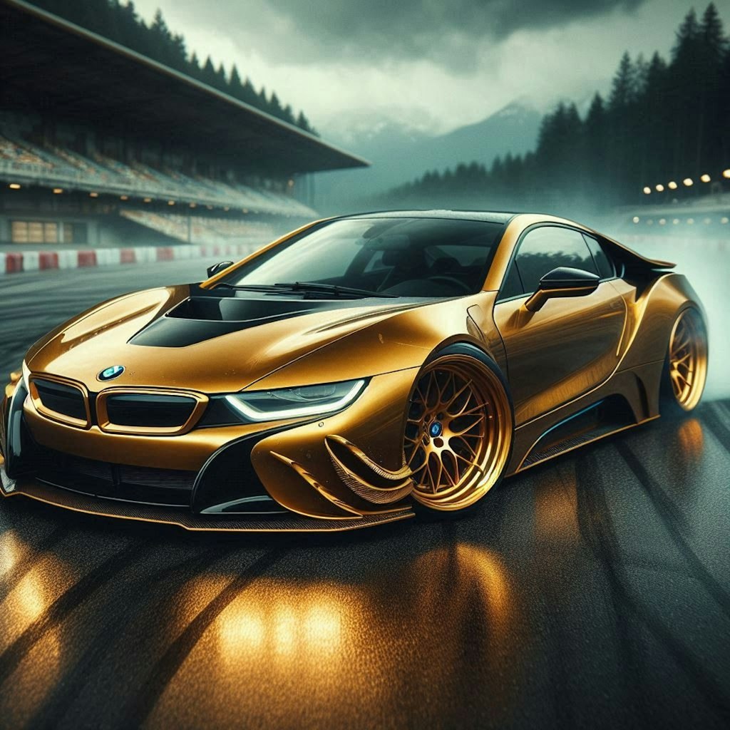 ゴールドカラーBMW i8