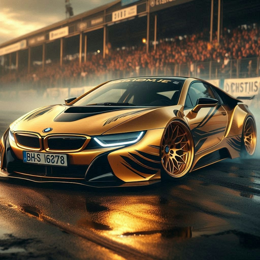 ゴールドカラーBMW i8