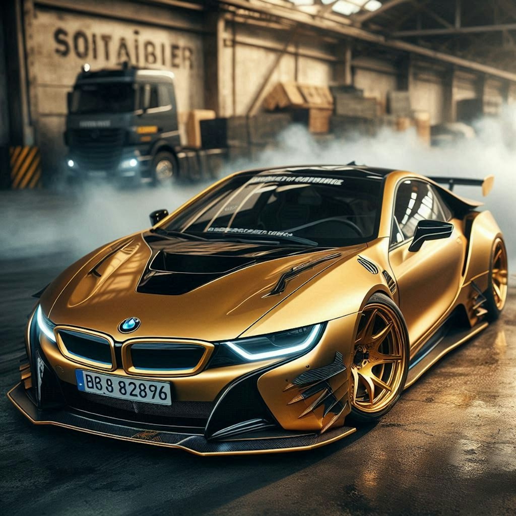 ゴールドカラーBMW i8