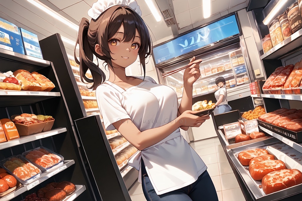 スーパーちちぷいの試食コーナー