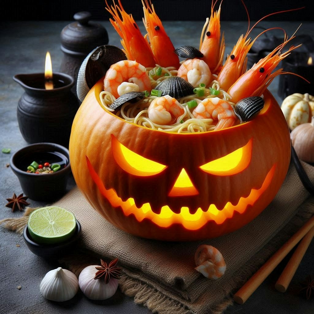 ハロウィンseafood noodle