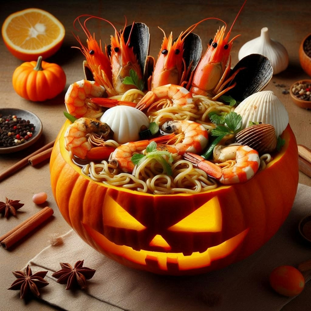 ハロウィンseafood noodle