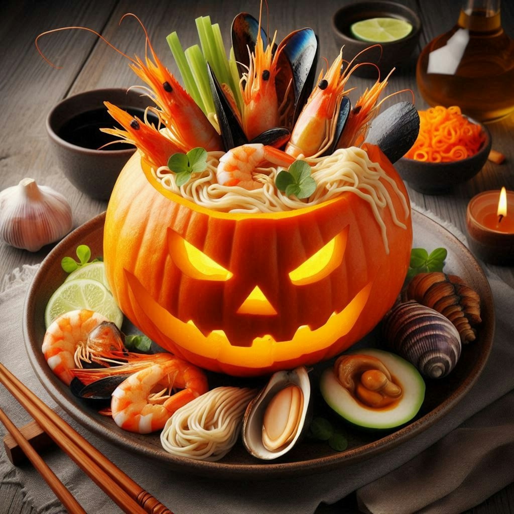 ハロウィンseafood noodle