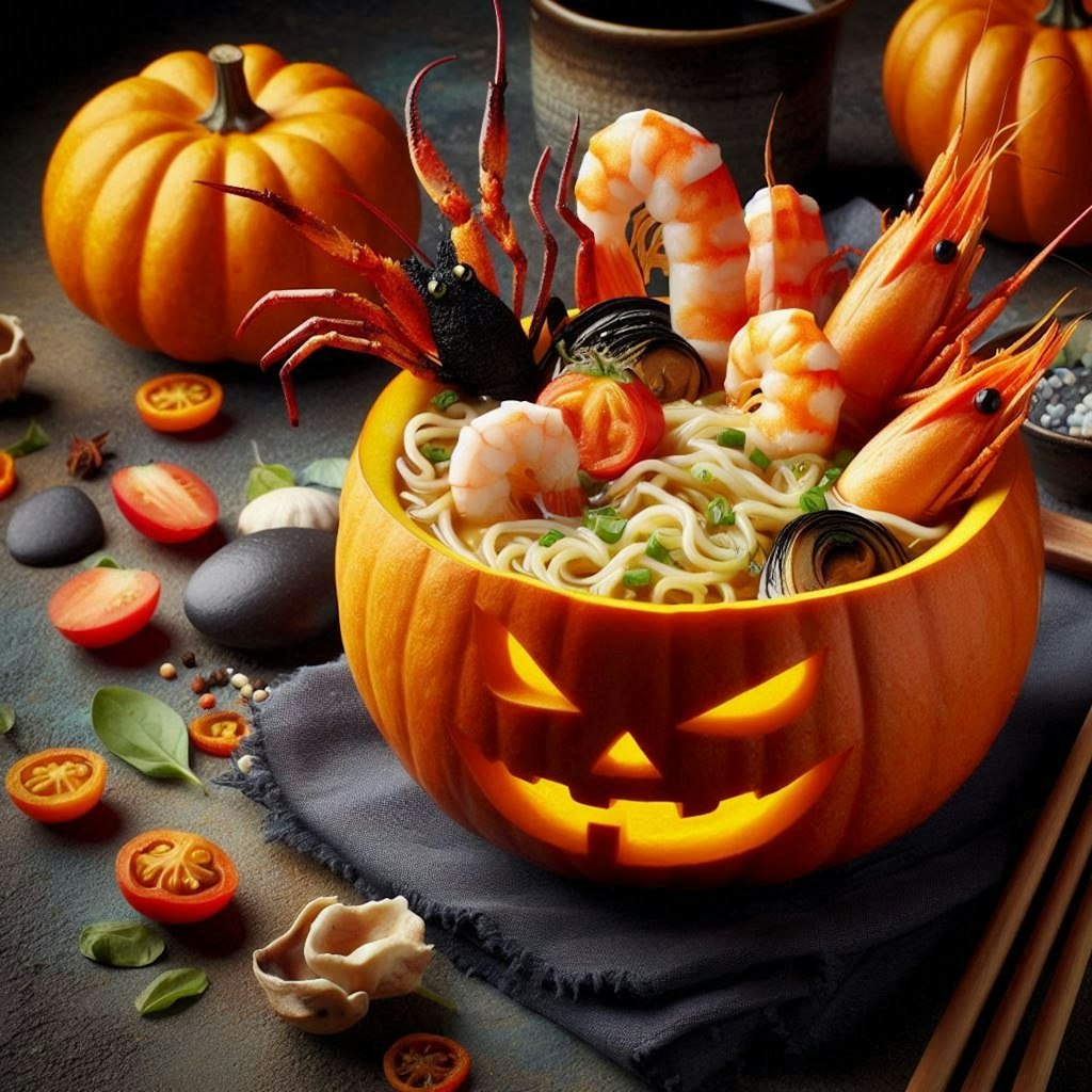 ハロウィンseafood noodle