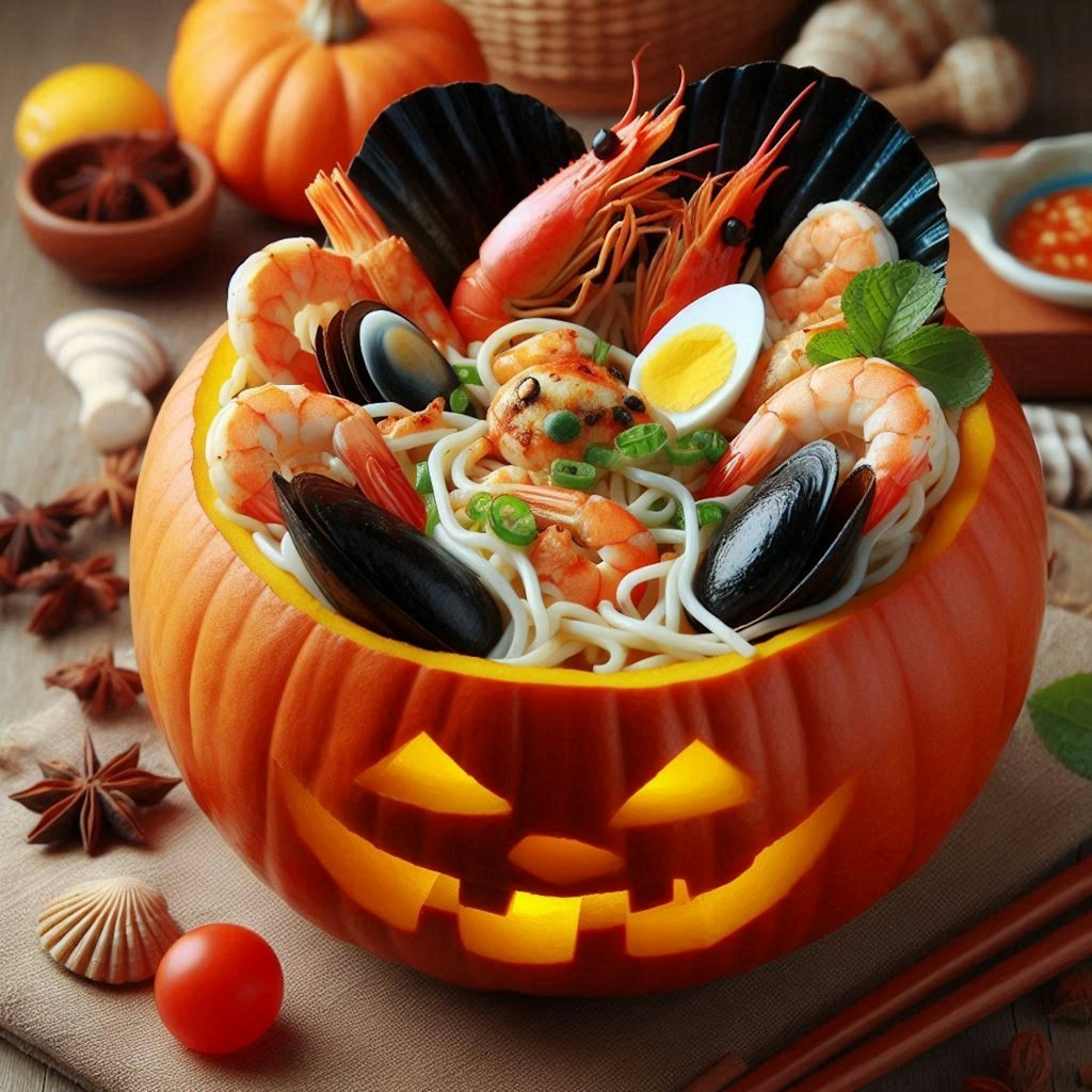 ハロウィンseafood noodle