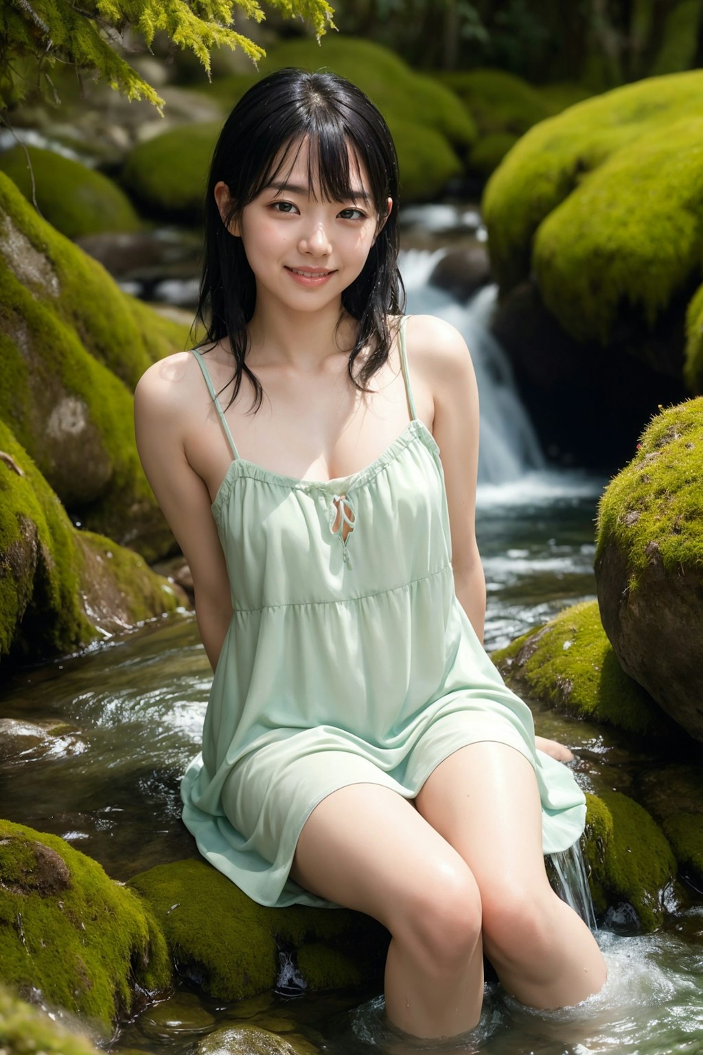 川で涼む No.1