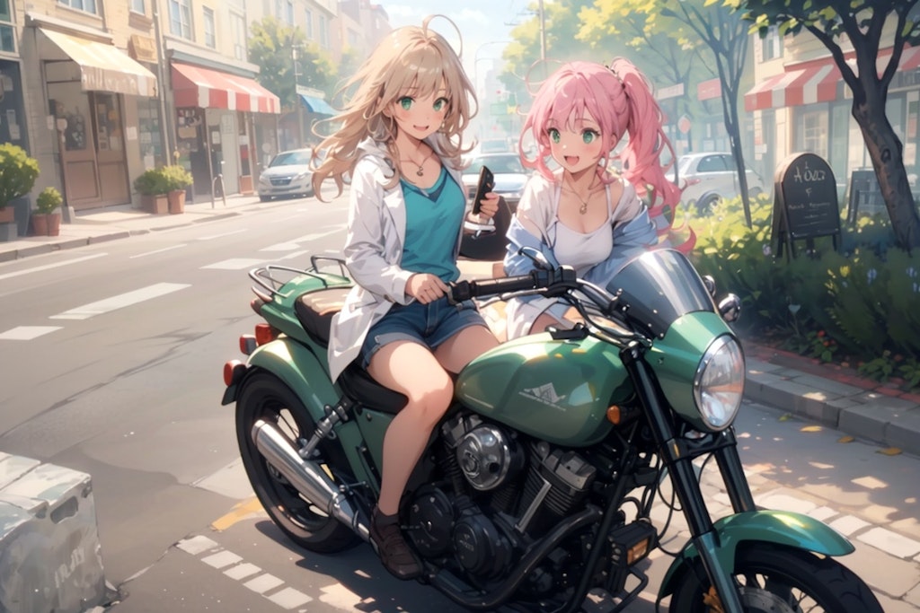 いざ、学園へ！(サイドカー付きバイクチャレンジ)